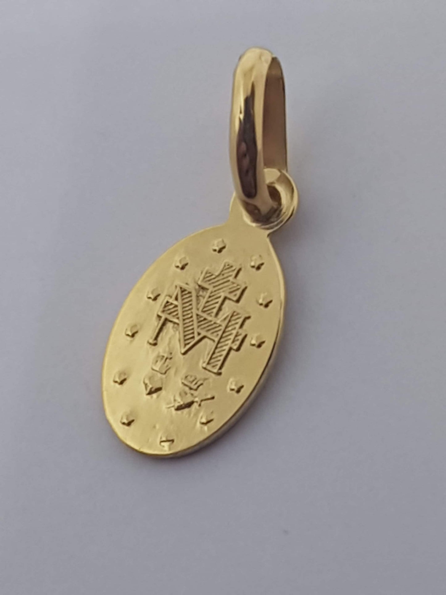 Pendentif Or Jaune massif 18k 750% Vierge Miraculeuse 1830