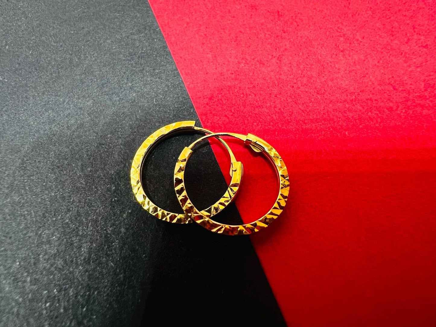 Boucles d’oreilles Créoles 11 mm Or Jaune massif 18k 750%