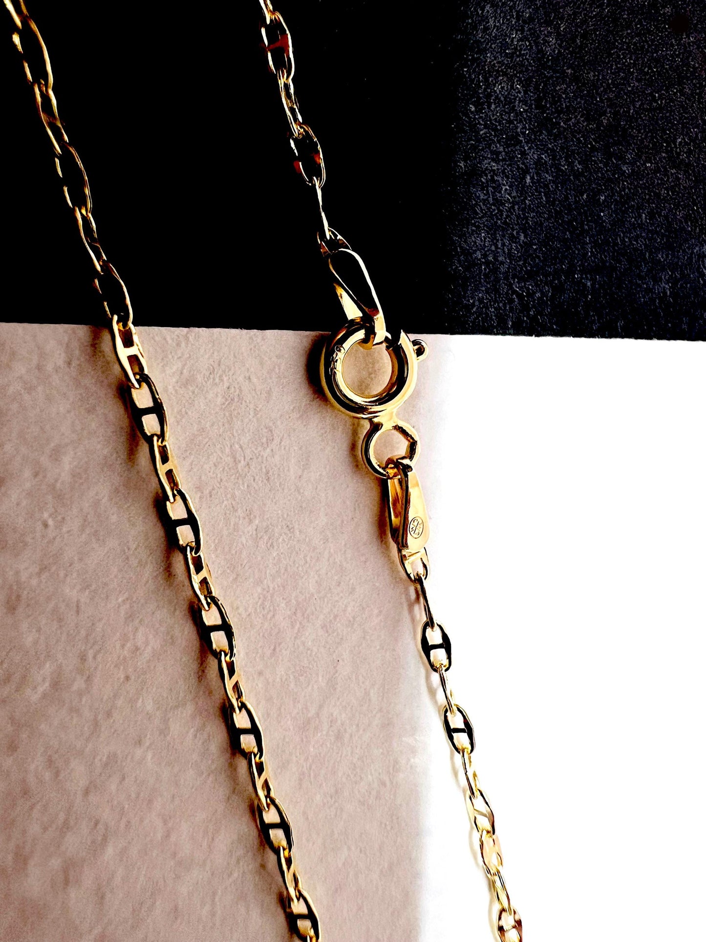 Chaîne Marine or jaune massif 18k 750%