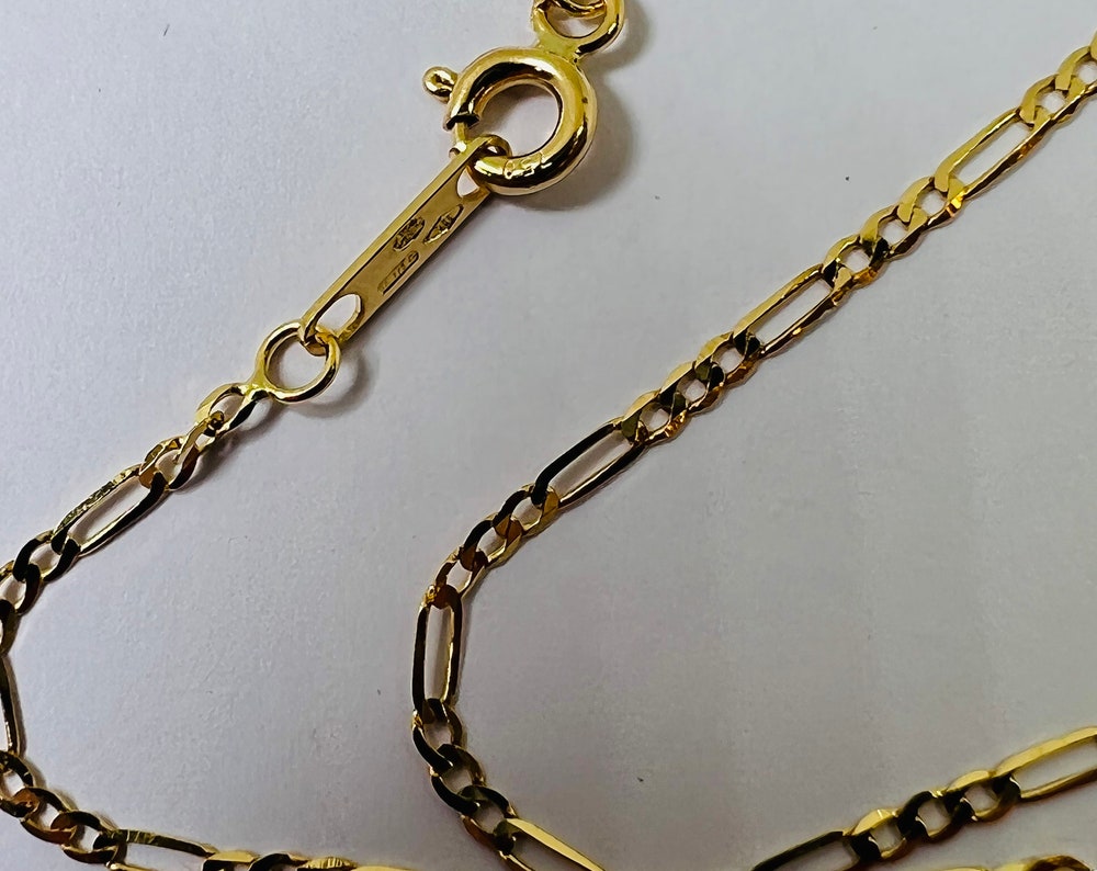 Chaîne Figaro 50 cm 1.90 mm or jaune massif 18 carats