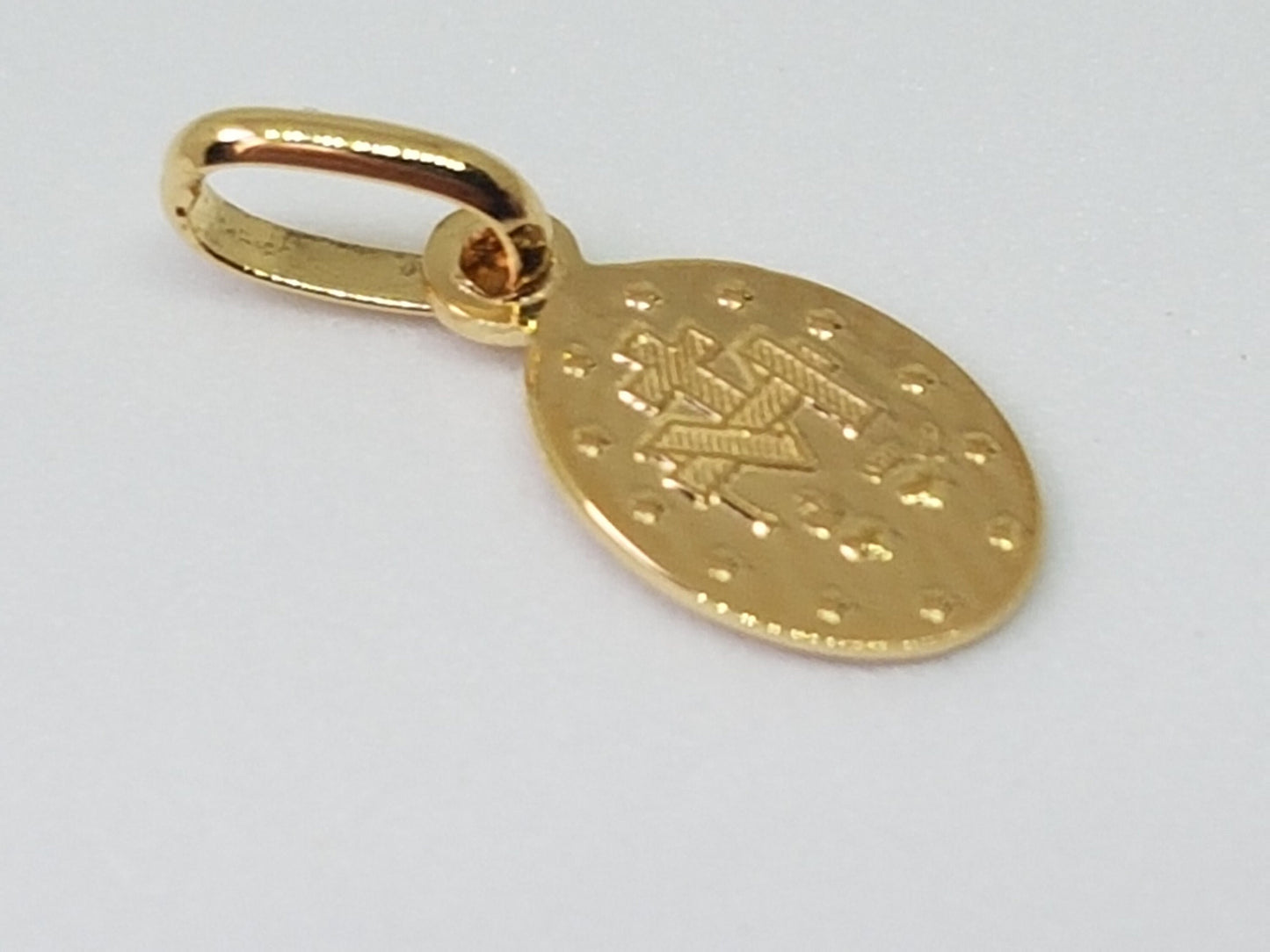 Pendentif Or Jaune massif 18k 750% Vierge Miraculeuse 1830