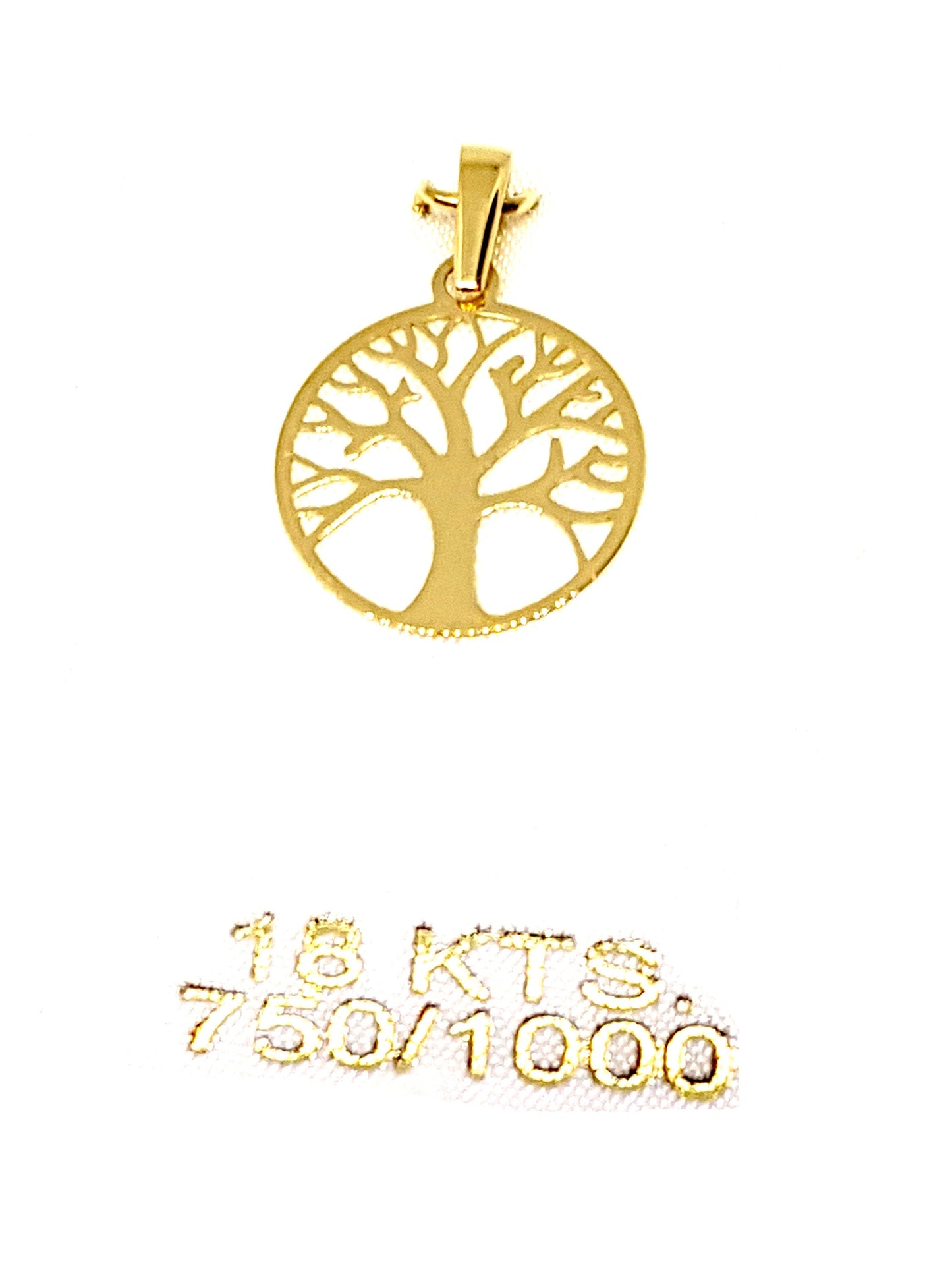 Pendentif Or jaune massif 18k 750% Arbre de Vie