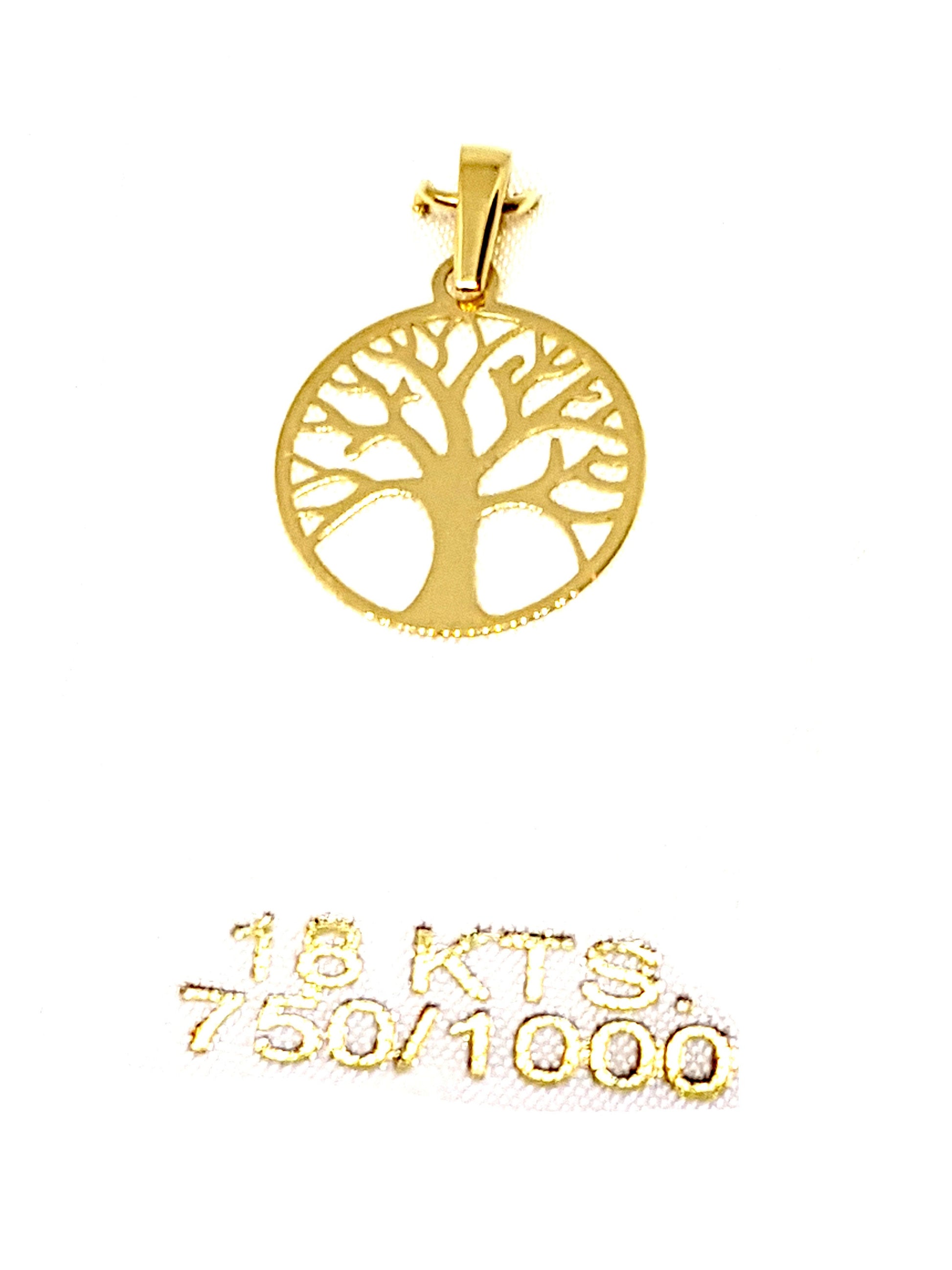 Pendentif Or jaune massif 18k 750% Arbre de Vie