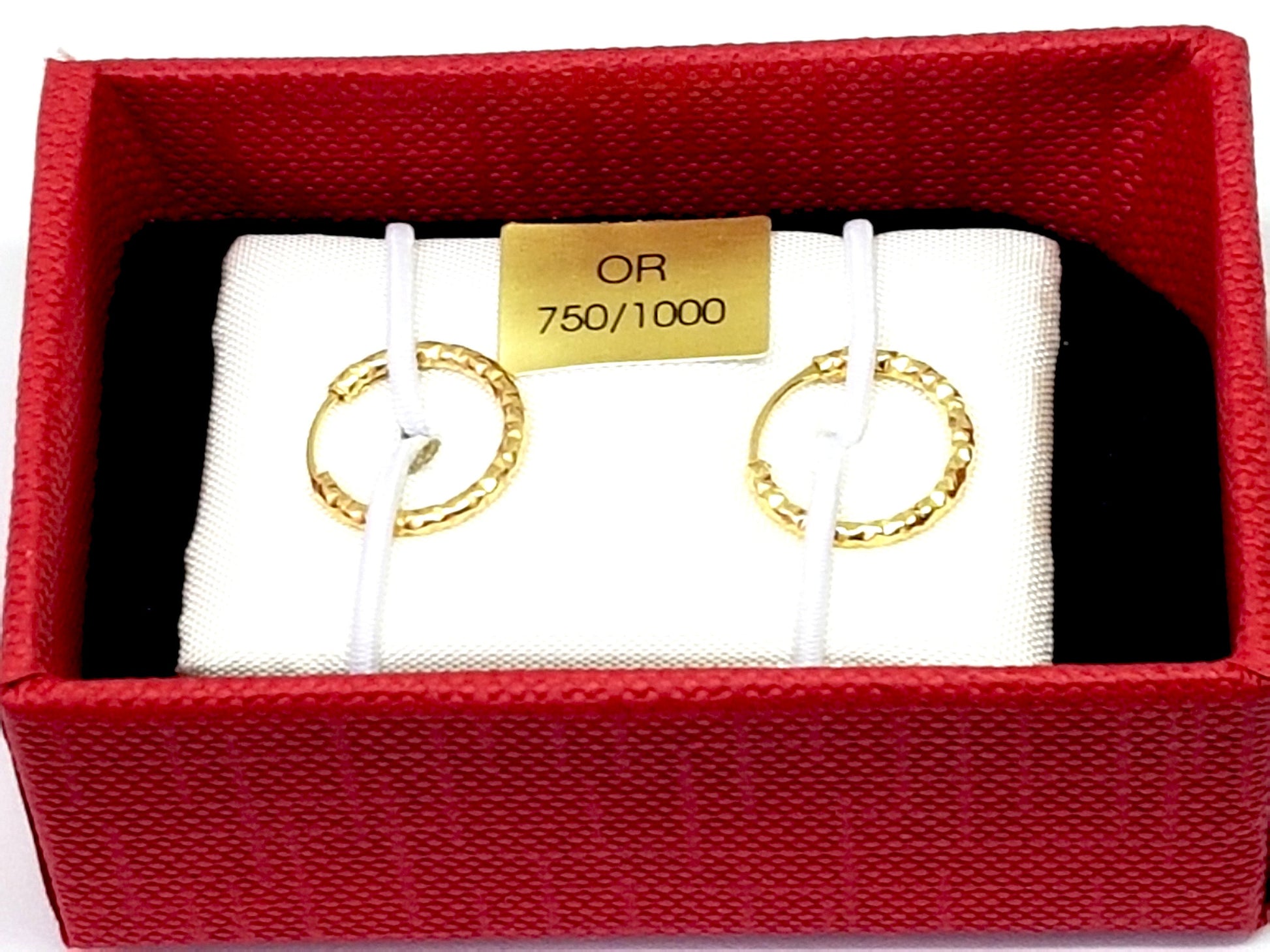 2 Créoles 8 mm Or Jaune massif 18k 750%