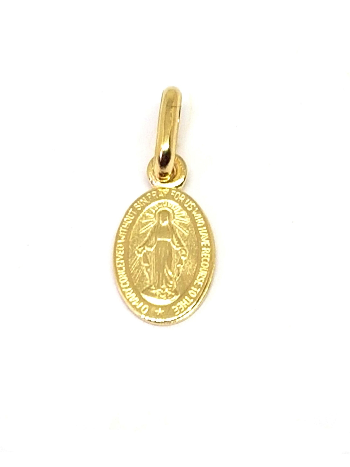 Pendentif Or Jaune massif 18k 750% Vierge Miraculeuse 1830