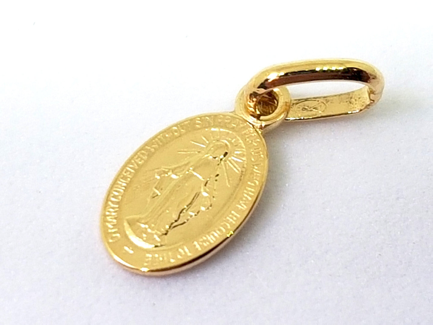 Pendentif Or Jaune massif 18k 750% Vierge Miraculeuse 1830