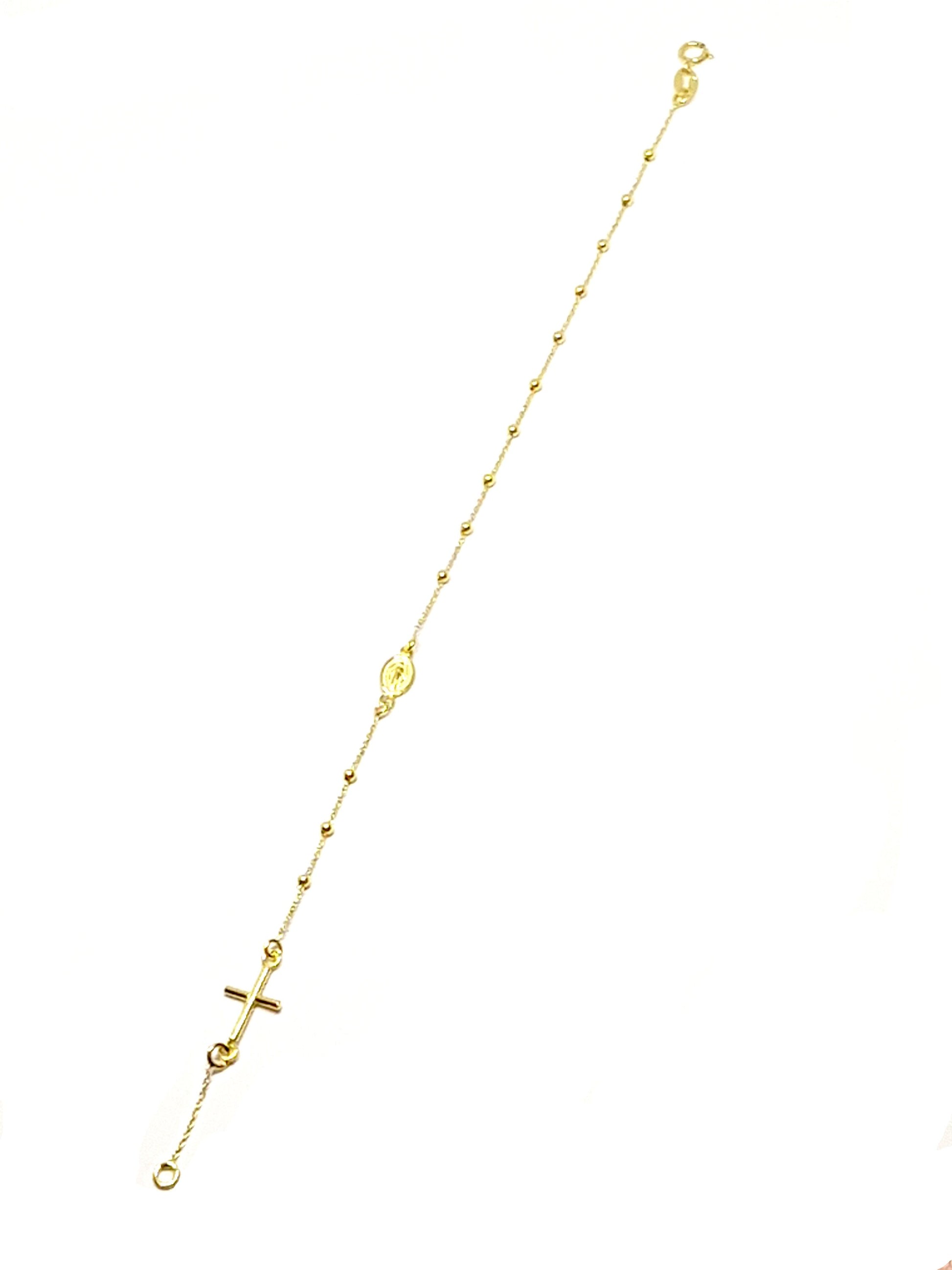 Bracelet Chapelet Vierge miraculeuse , Or jaune massif 18k 750%