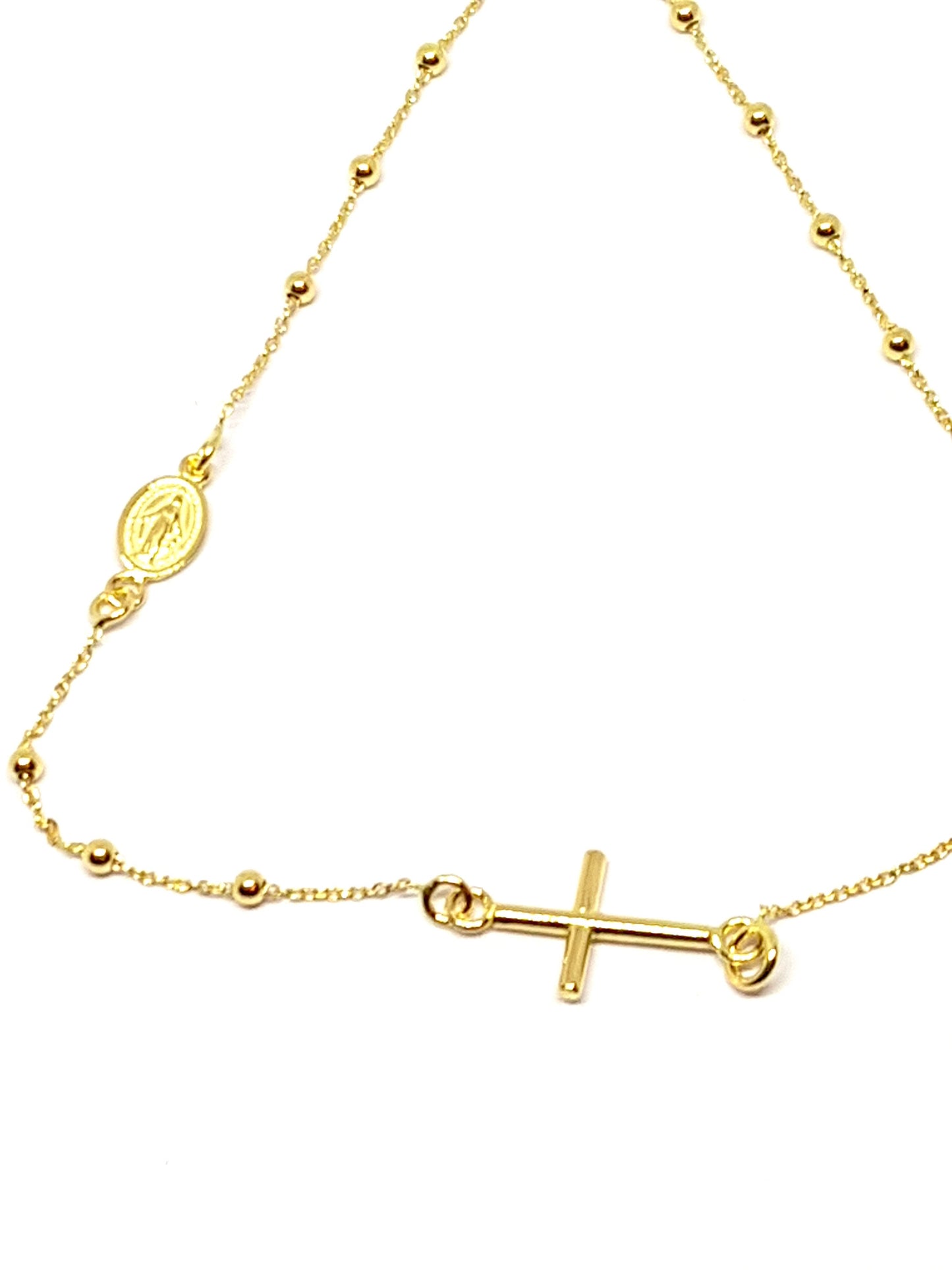 Bracelet Chapelet Vierge miraculeuse , Or jaune massif 18k 750%