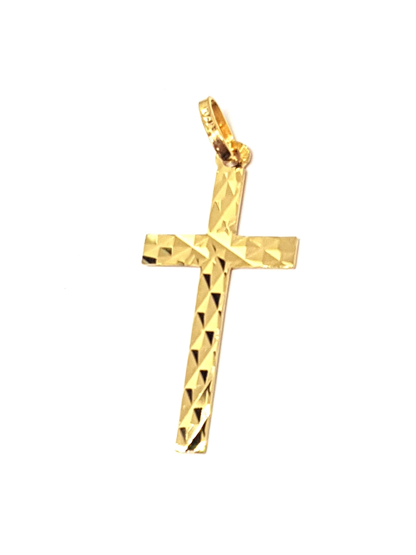 Pendentif Croix facettée , Or Jaune massif 18K 750%