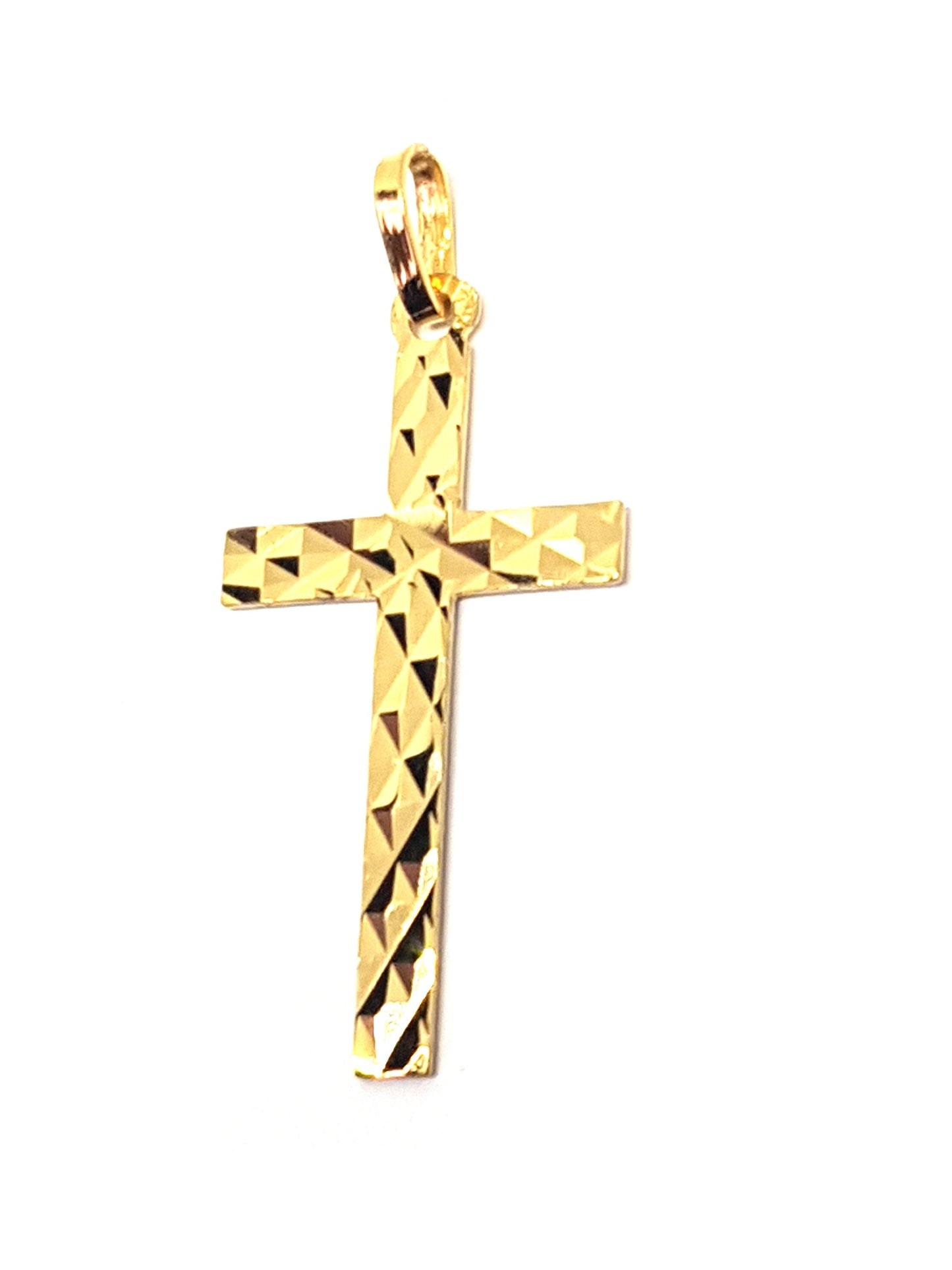 Pendentif Croix facettée , Or Jaune massif 18K 750%
