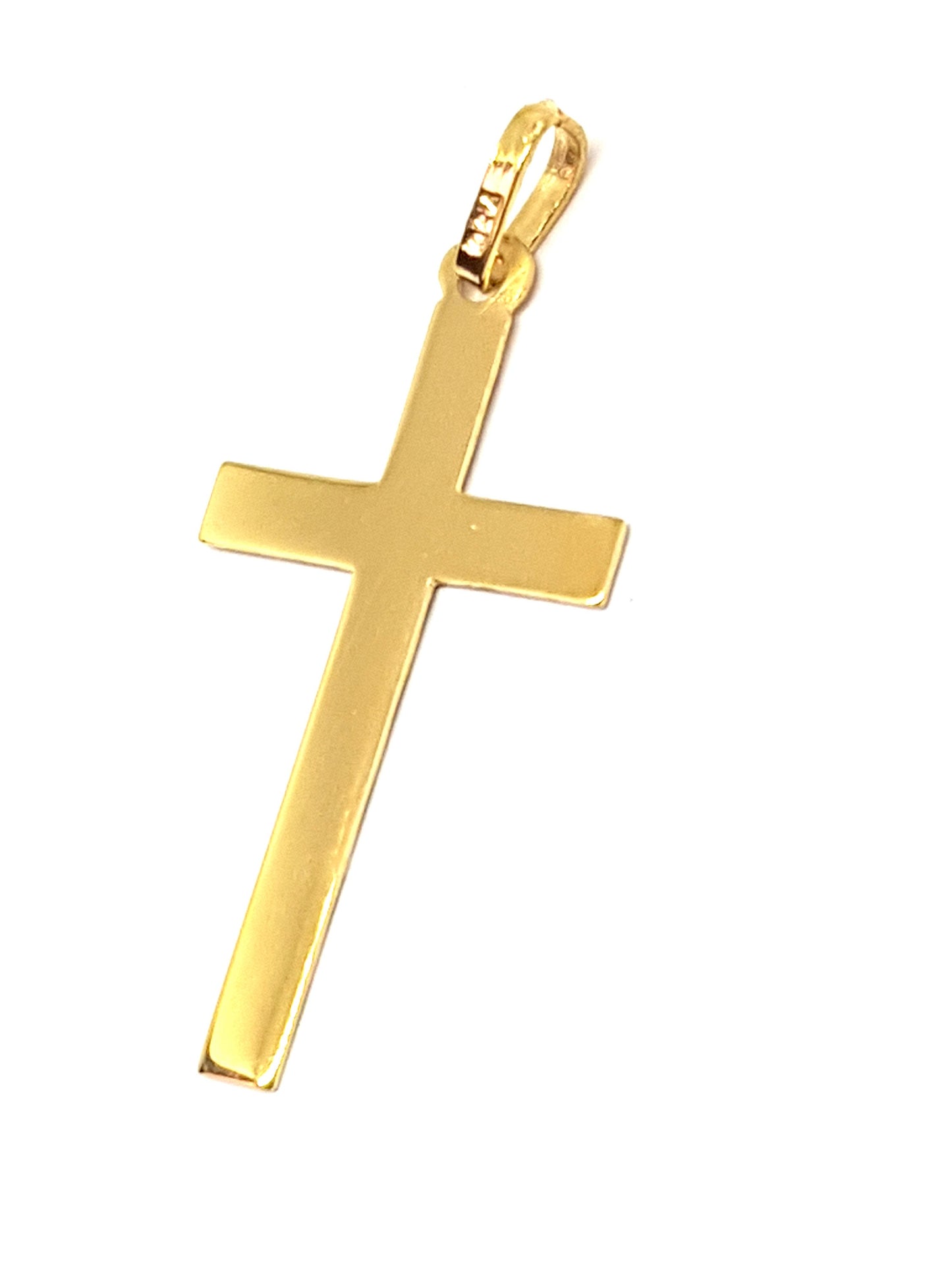 Pendentif Croix facettée , Or Jaune massif 18K 750%