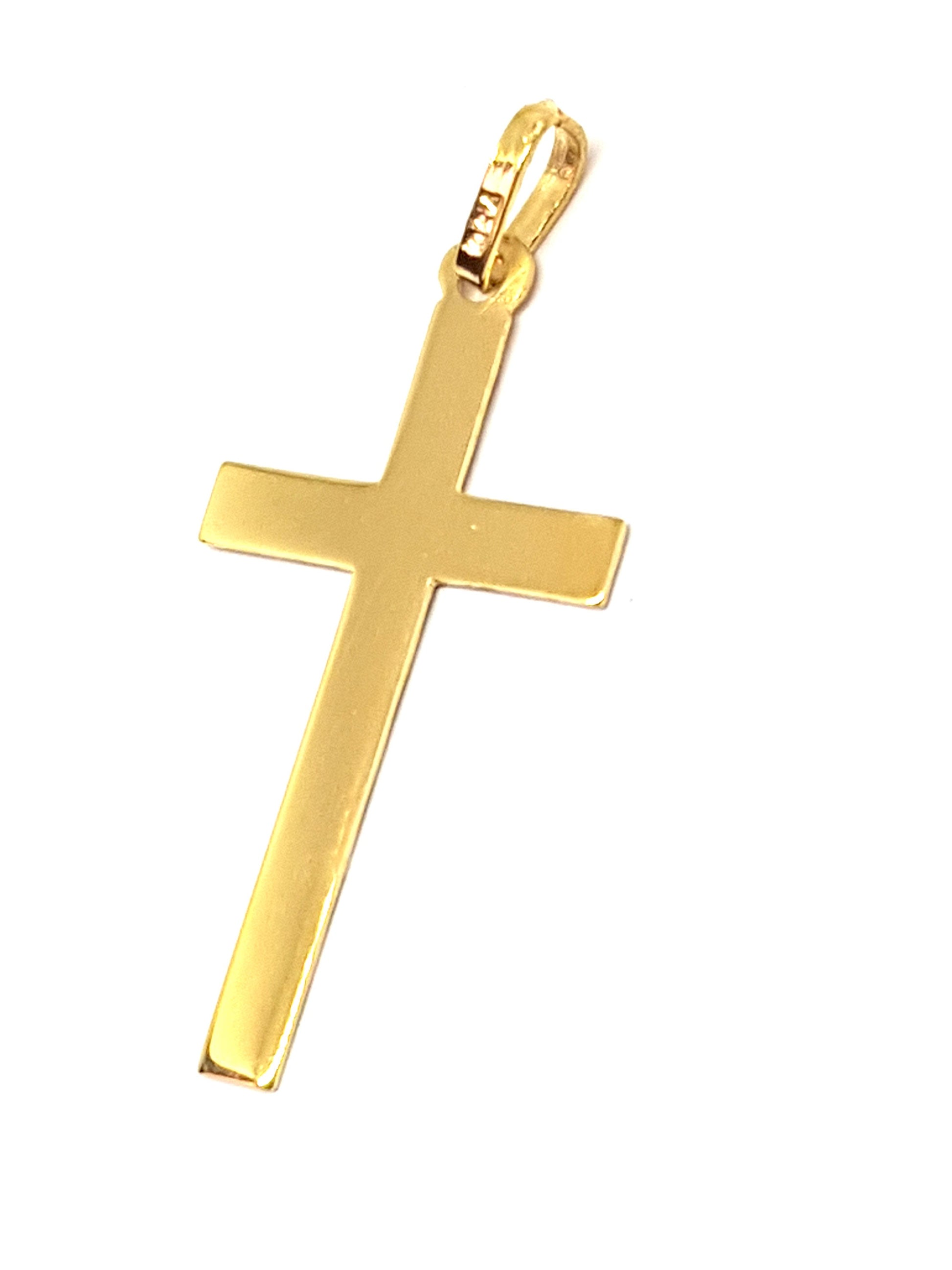 Pendentif Croix facettée , Or Jaune massif 18K 750%