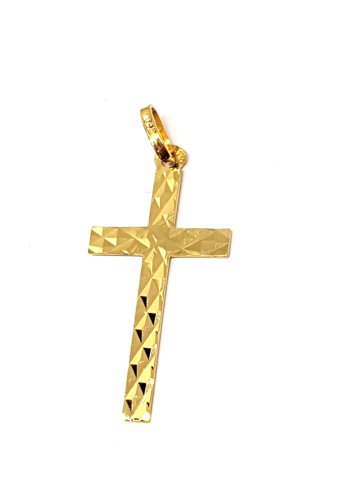 Pendentif Croix facettée , Or Jaune massif 18K 750%