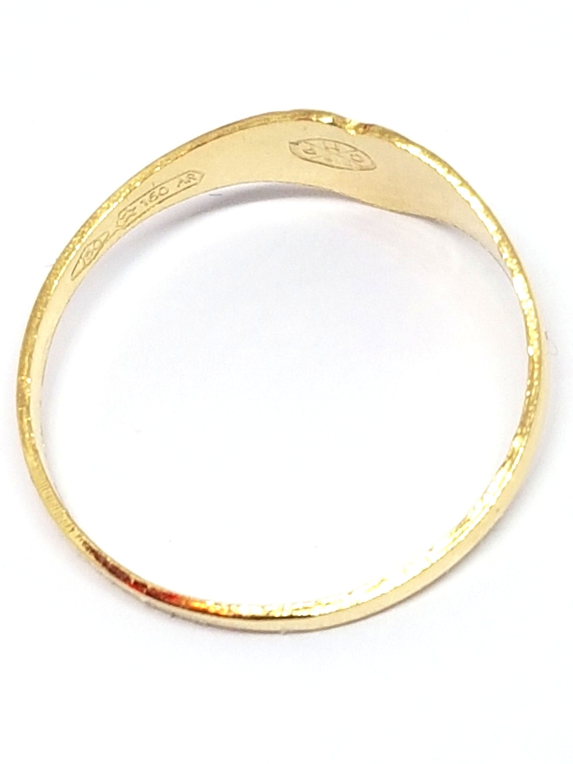 Chevalière cœur or jaune massif 18k 750% Taille 50