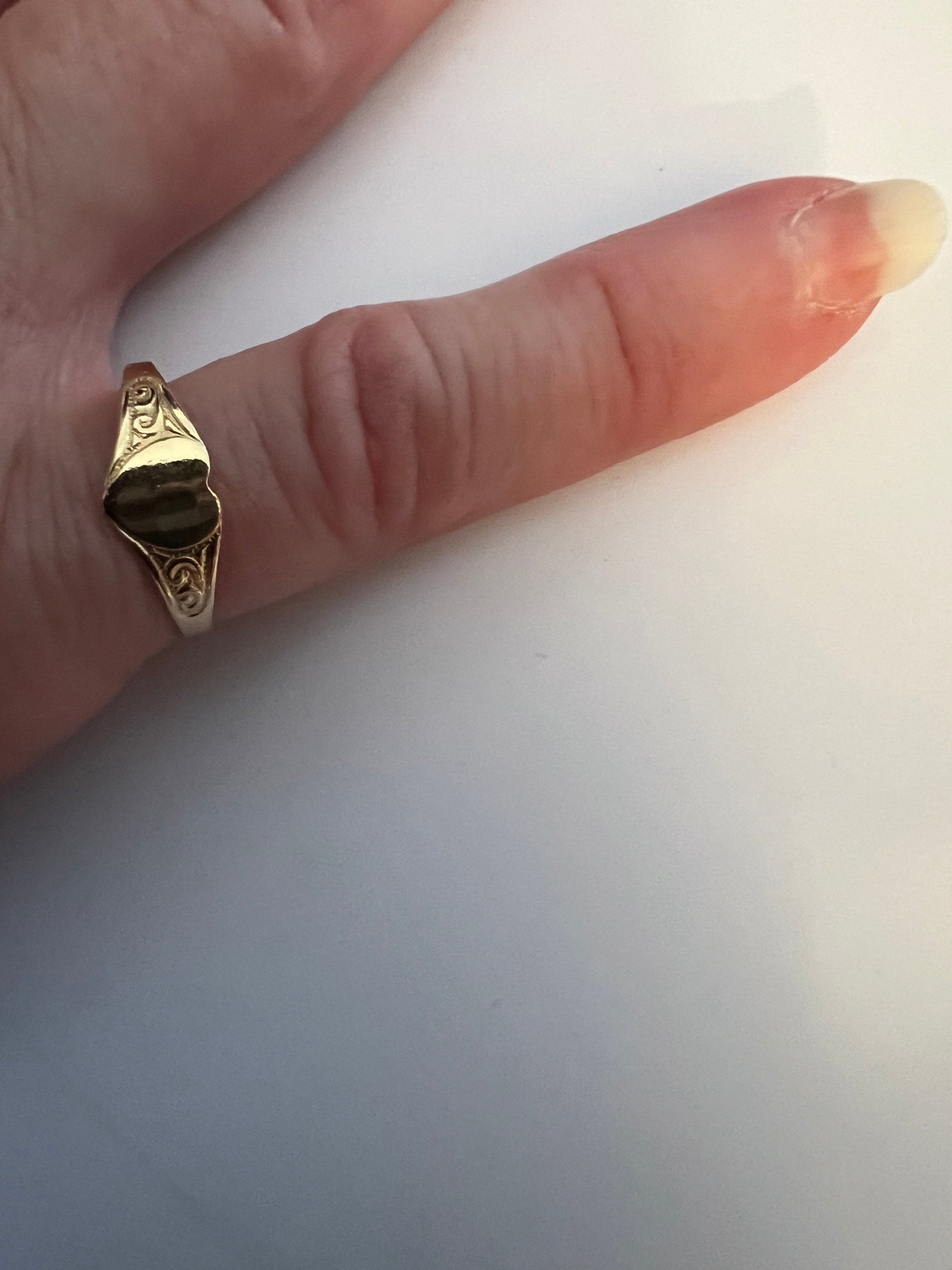 Chevalière cœur or jaune massif 18k 750% Taille 50