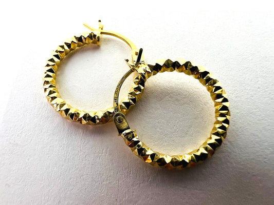 Créoles 10 mm Or Jaune massif 18k 750%