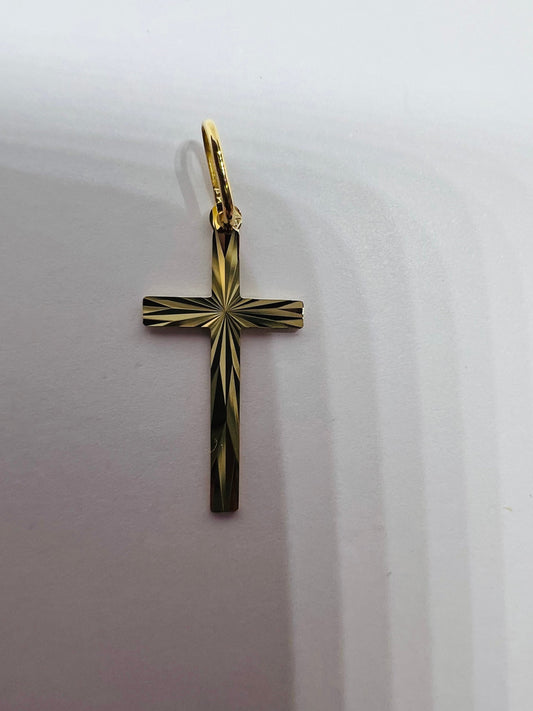 Pendentif Croix Or Jaune massif 18k 750%