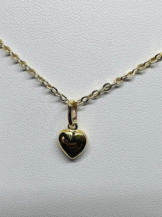 Pendentif Or jaune massif 18k 750% Coeur amour
