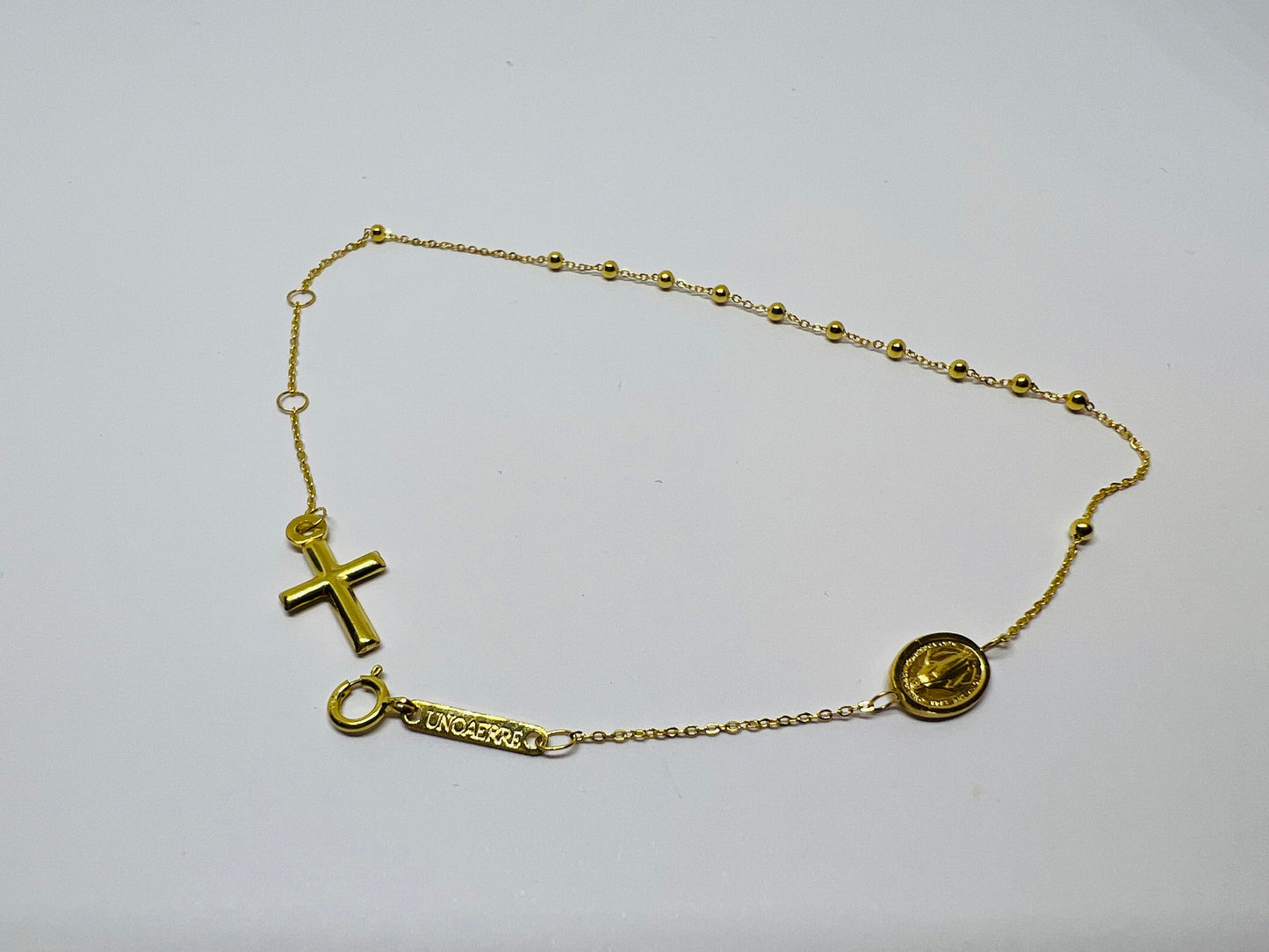 Bracelet Chapelet Vierge miraculeuse , Or jaune massif 18k 750%