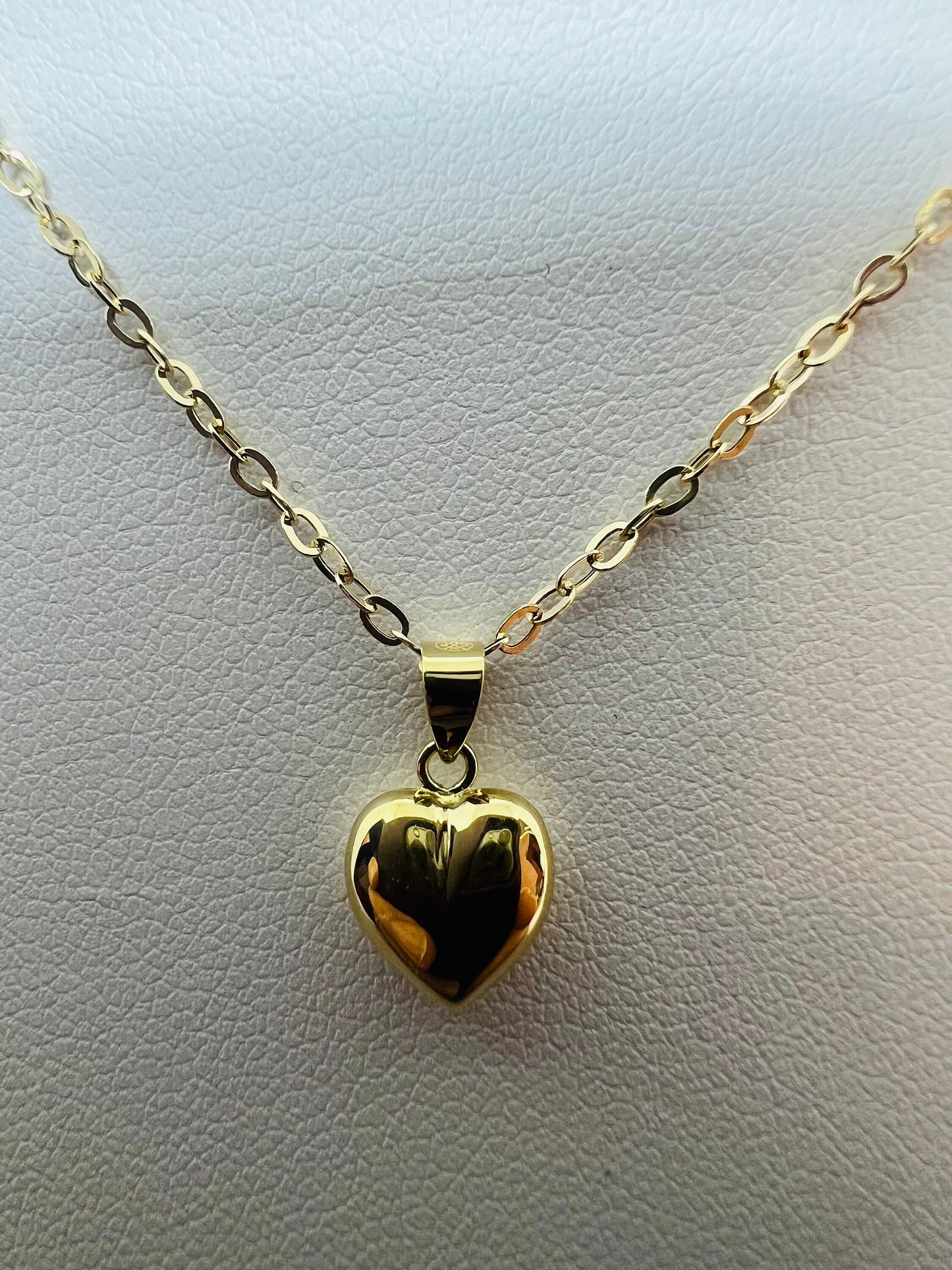 Pendentif Coeur plein Or jaune massif 18k 750%