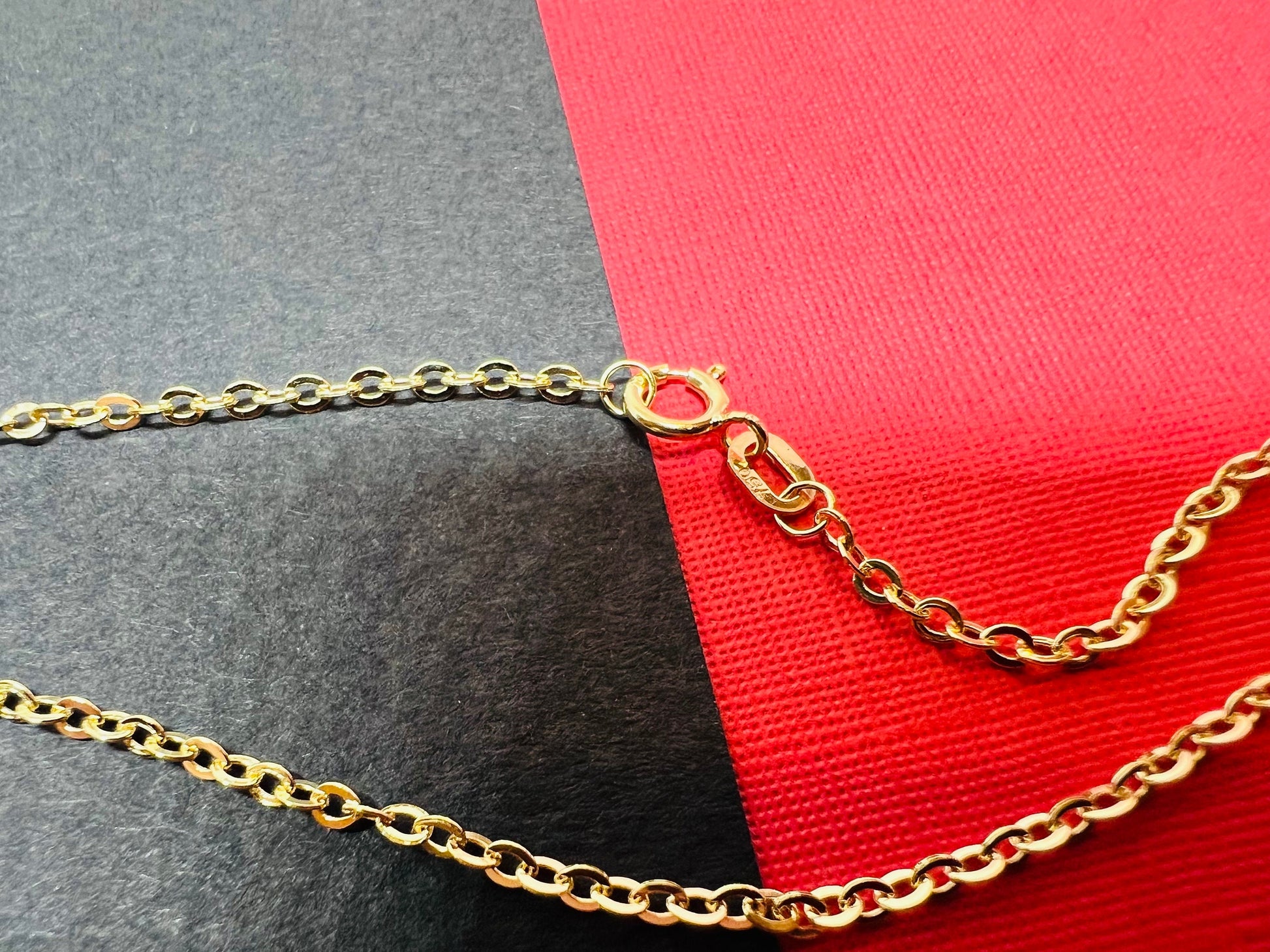 Chaîne or jaune massif 18k 750% 60 cm 2 mm