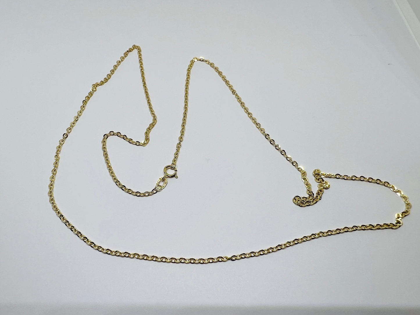 Chaîne or jaune massif 18k 750% 50 cm 2 mm