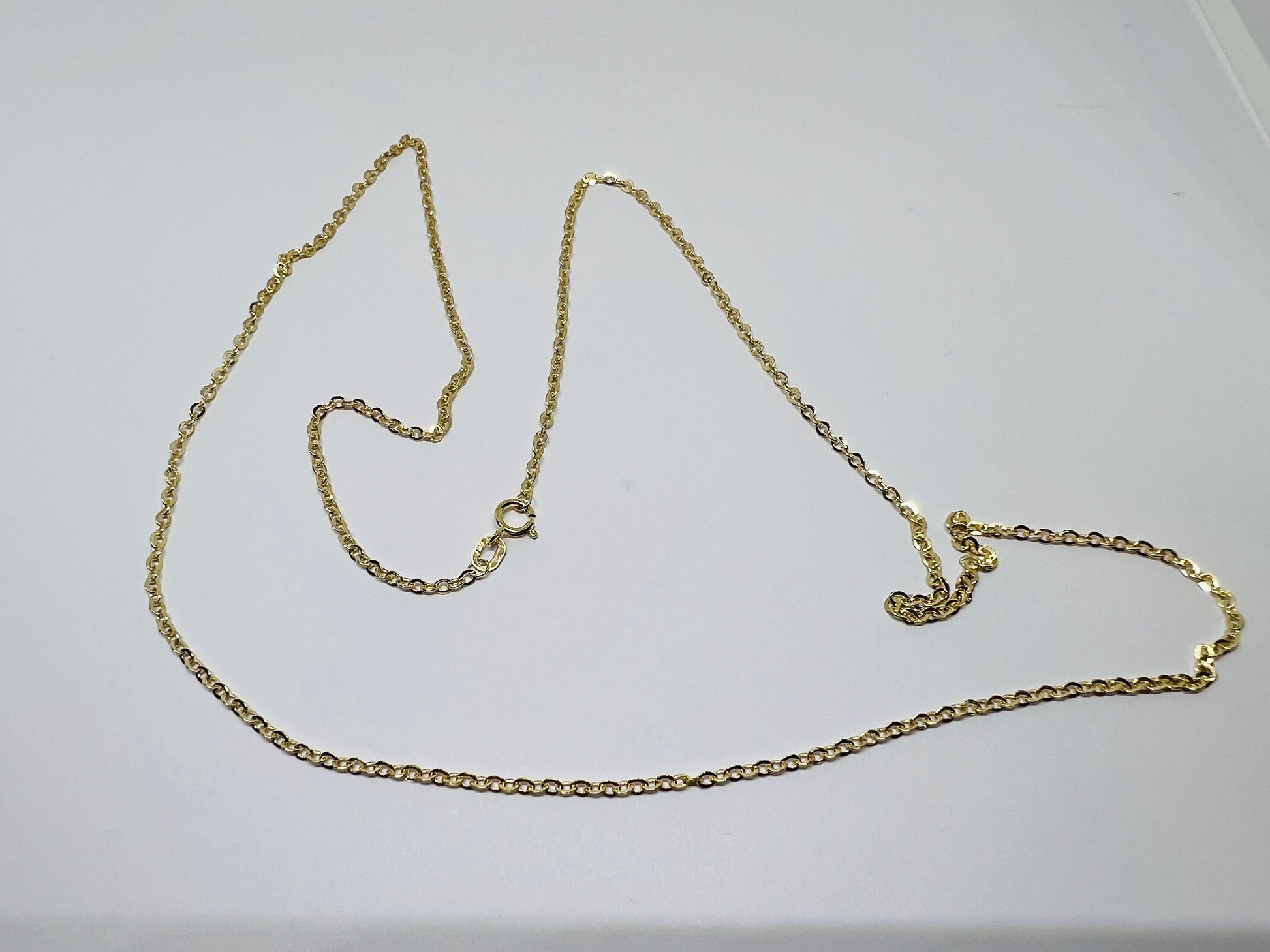 Chaîne or jaune massif 18k 750% 50 cm 2 mm