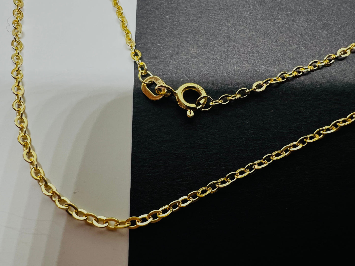 Chaîne or jaune massif 18k 750% 60 cm 2 mm