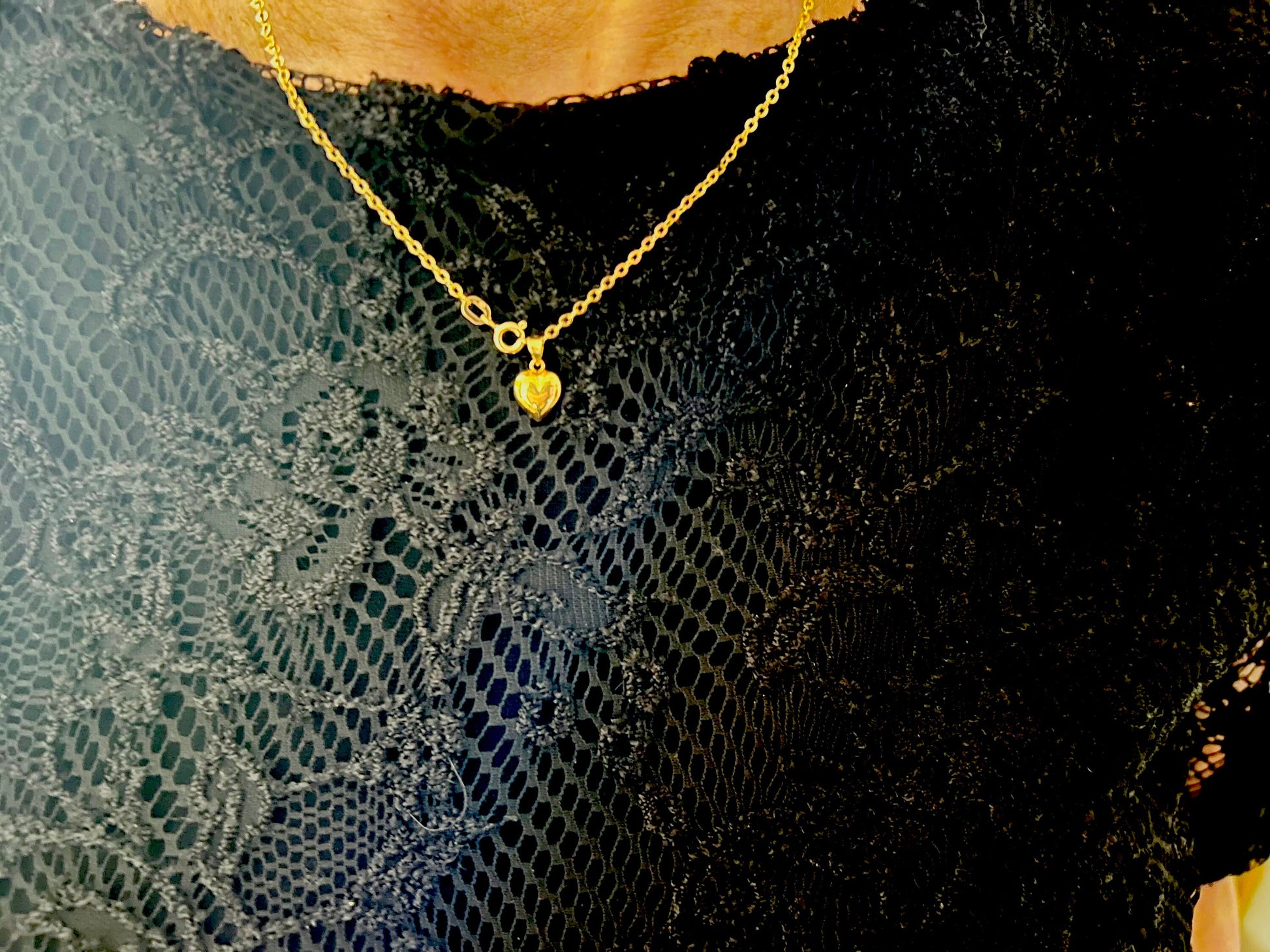 Pendentif Cœur Or jaune massif 18k 750%