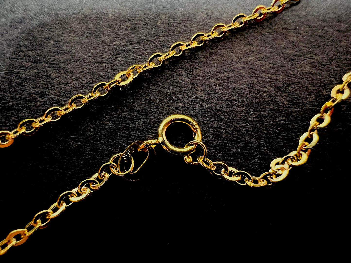 Chaîne or jaune massif 18k 750% 50 cm 1.70 mm