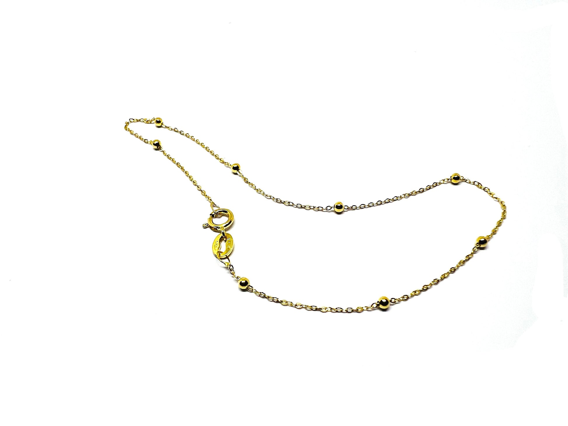 Bracelet Perles or jaune massif 18k 750%
