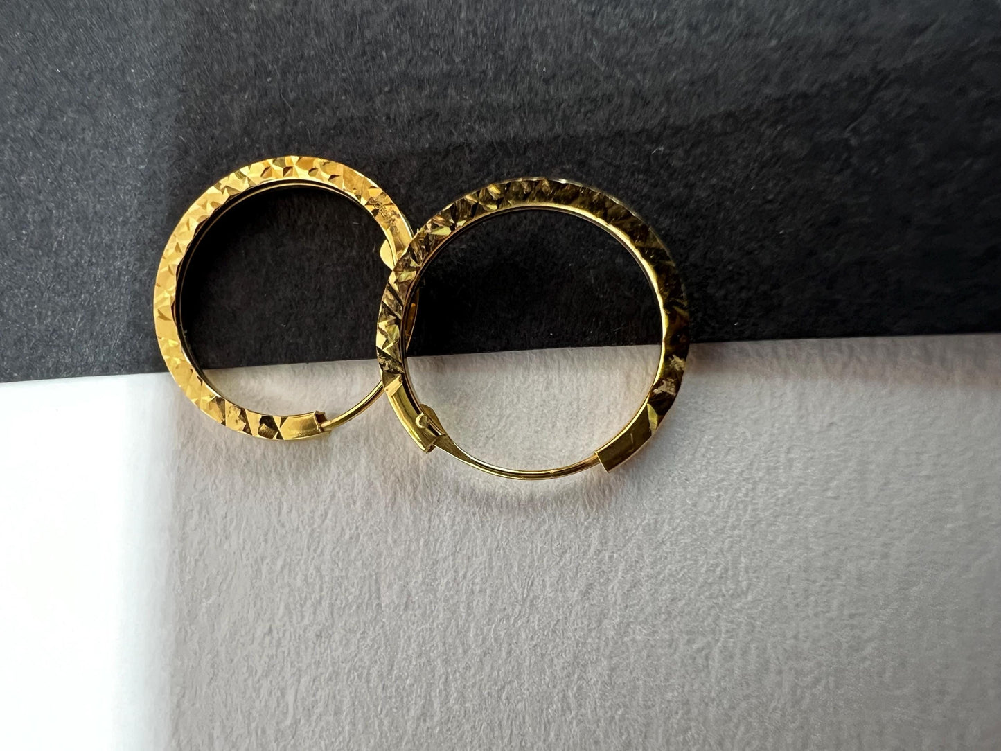 Boucles d’oreilles Créoles 11 mm Or Jaune massif 18k 750%