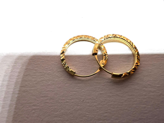 Boucles d’oreilles Créoles 11 mm Or Jaune massif 18k 750%