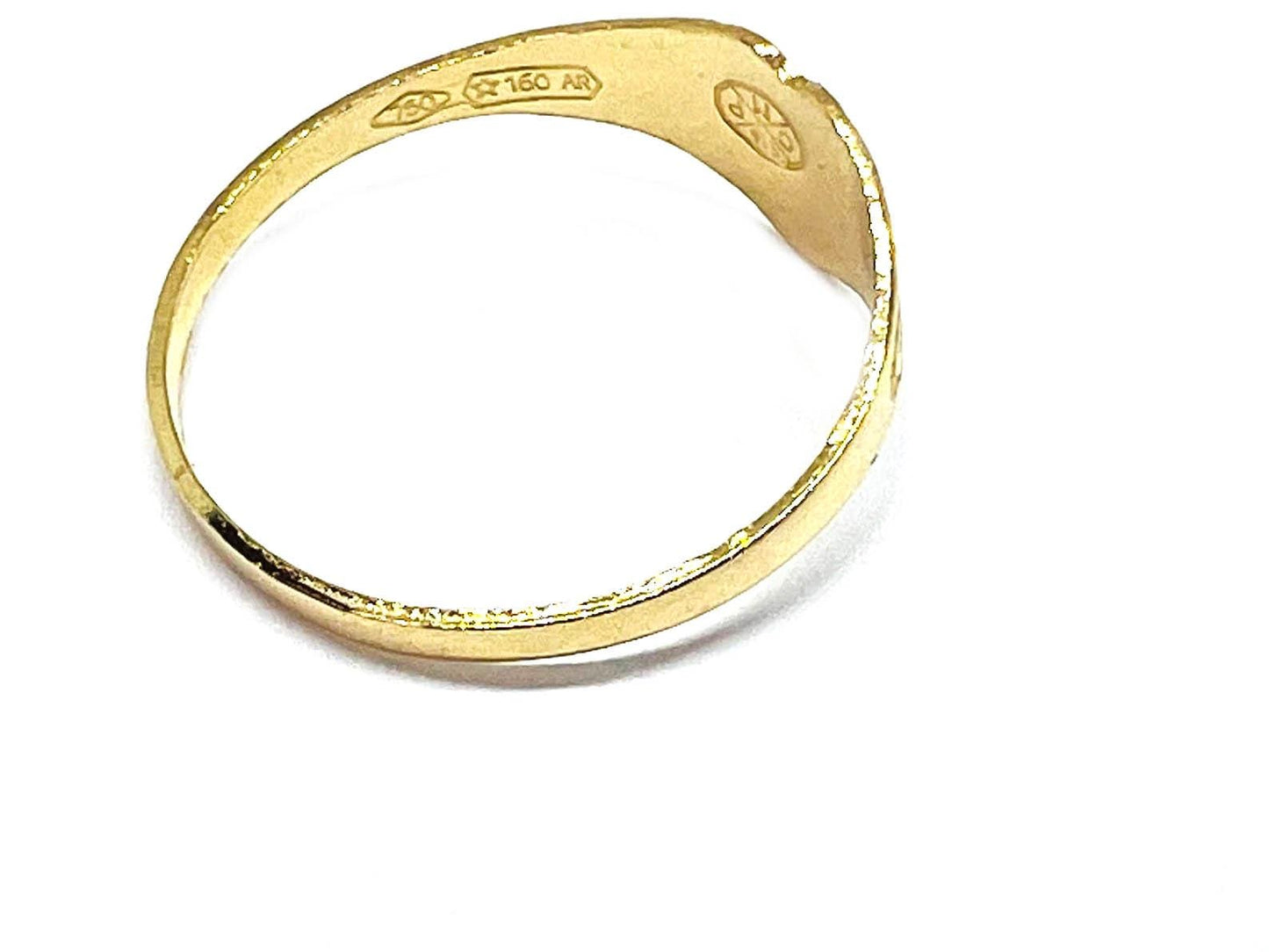 Chevalière cœur or jaune massif 18k 750% Taille 50