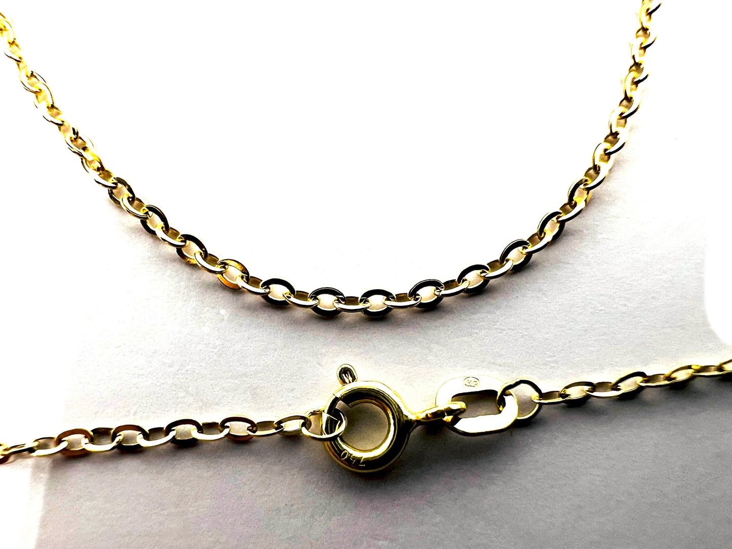 Chaîne forçat or jaune massif 18k 750% 45 cm 2 mm