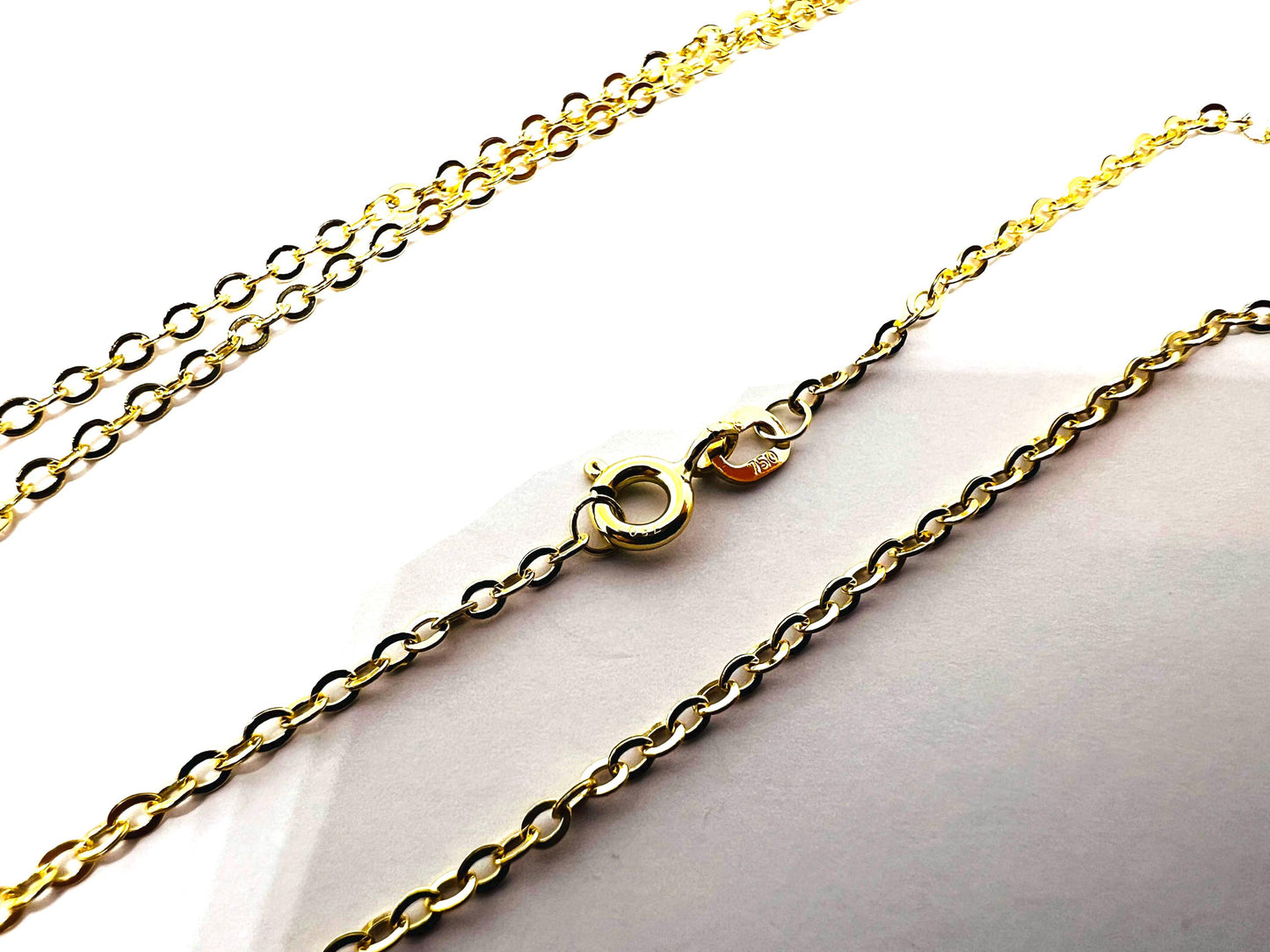 Chaîne forçat or jaune massif 18k 750% 45 cm 2 mm