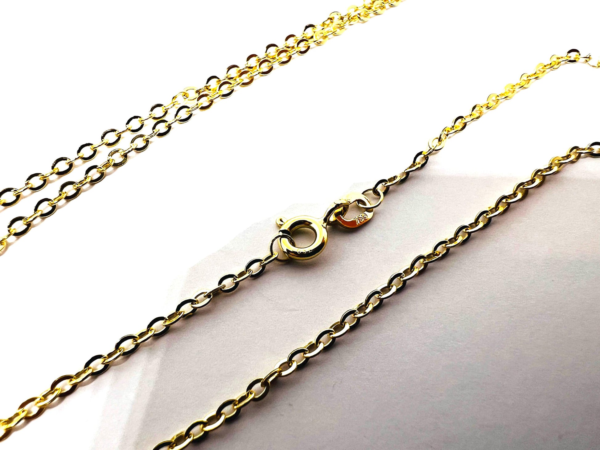 Chaîne forçat or jaune massif 18k 750% 45 cm 2 mm