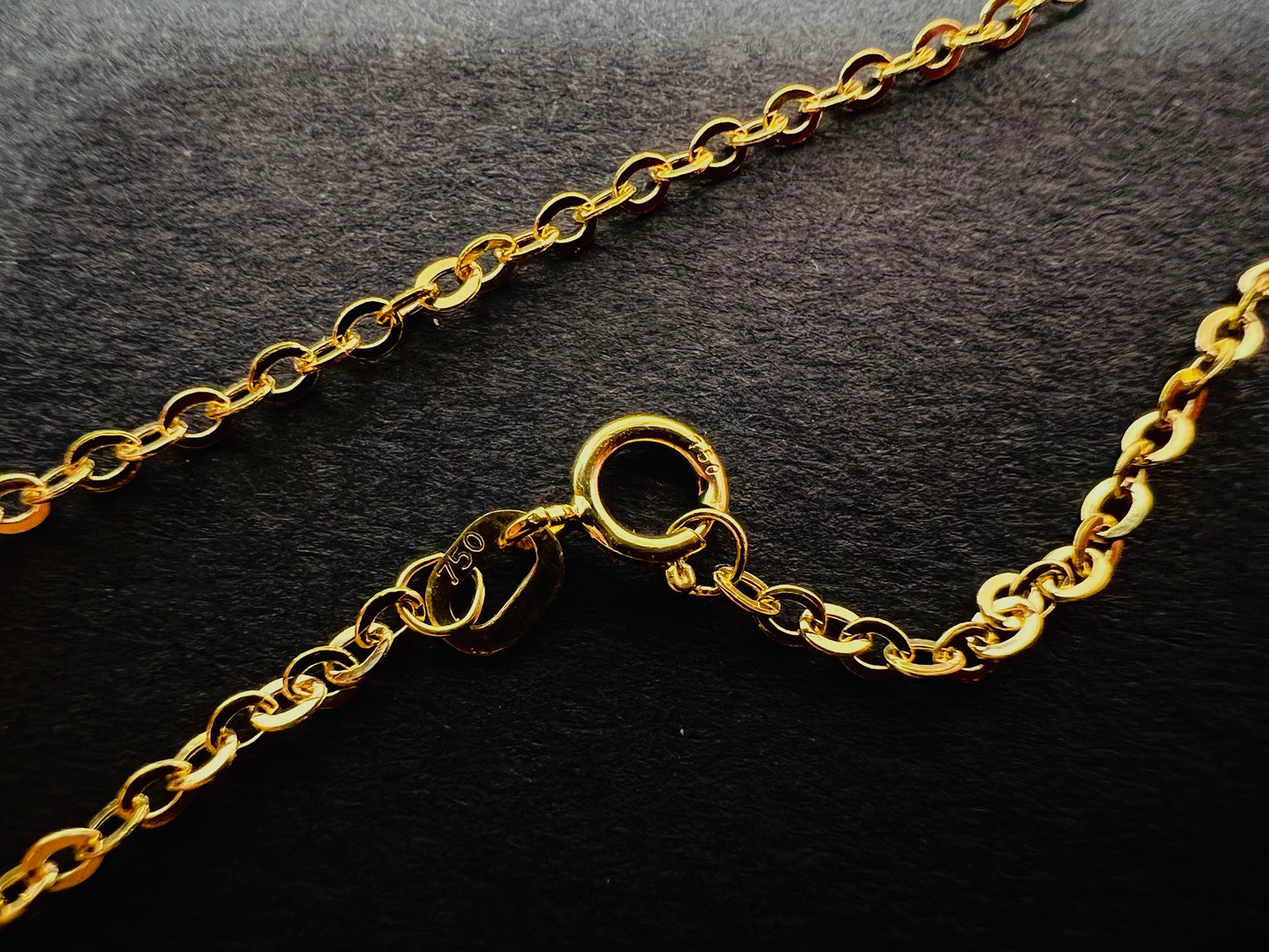 Chaîne or jaune massif 18 carats 60 cm 1.70 mm