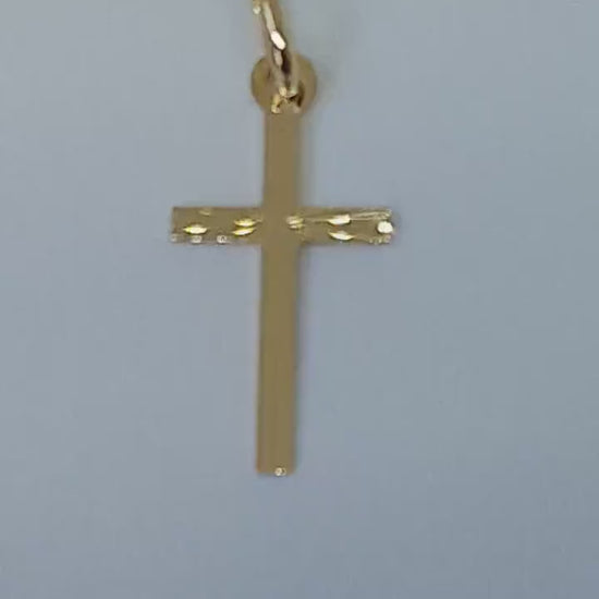 Pendentif Croix Or Jaune massif 18k 750%