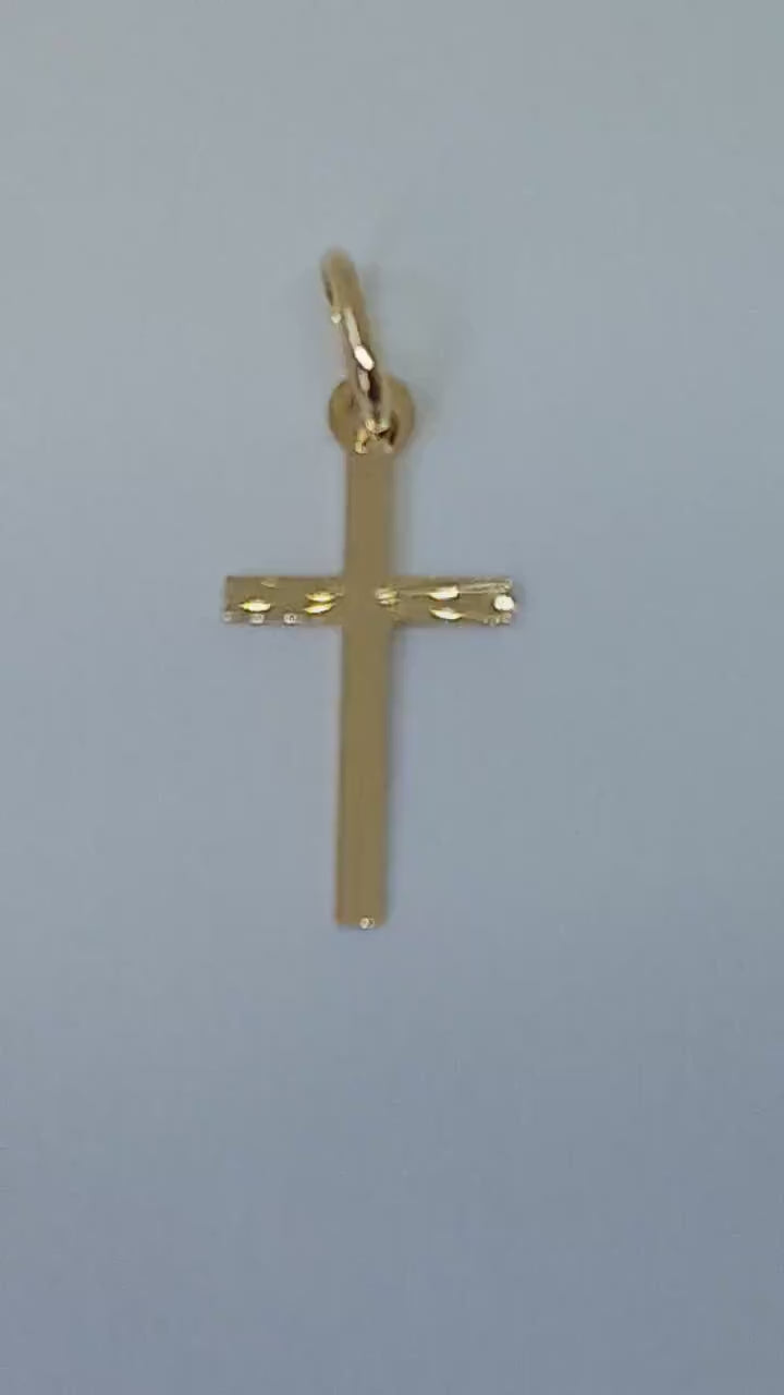 Pendentif Croix Or Jaune massif 18k 750%
