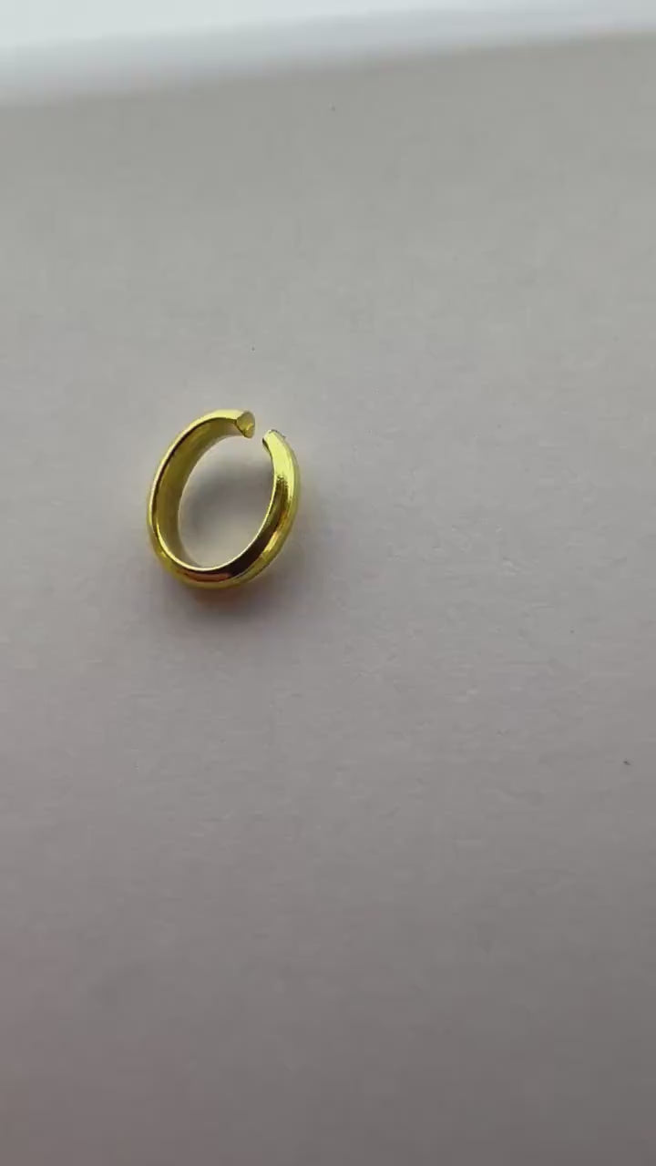 Bélière demi jonc or jaune massif 18 carats 750%