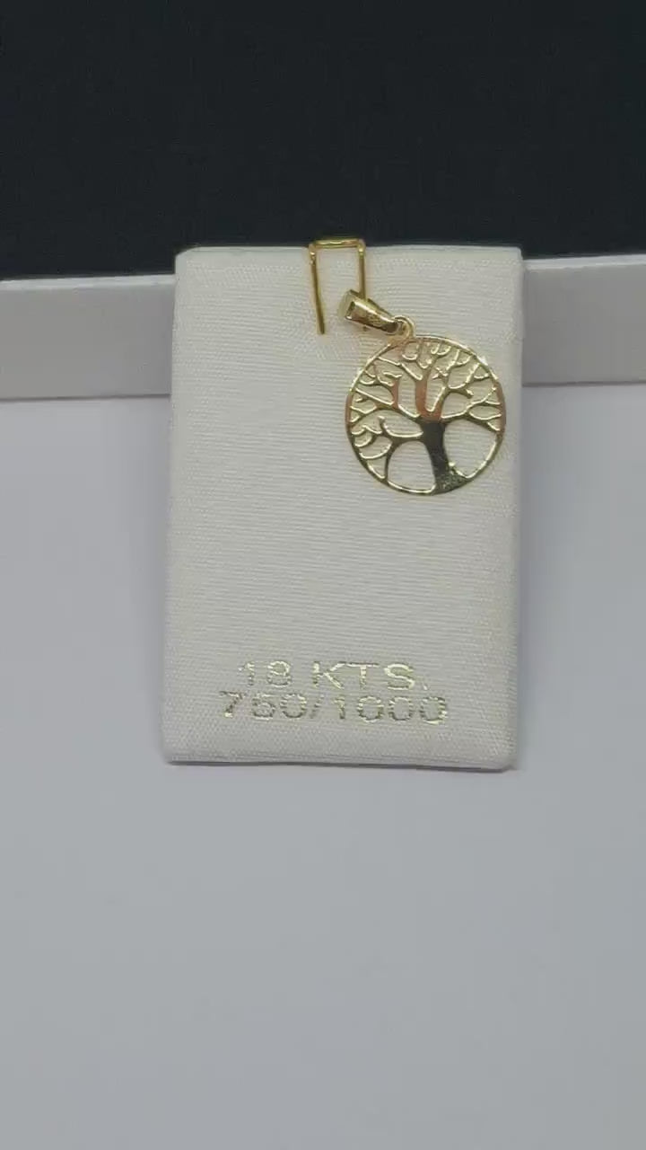 Pendentif Or jaune massif 18k 750% Arbre de Vie