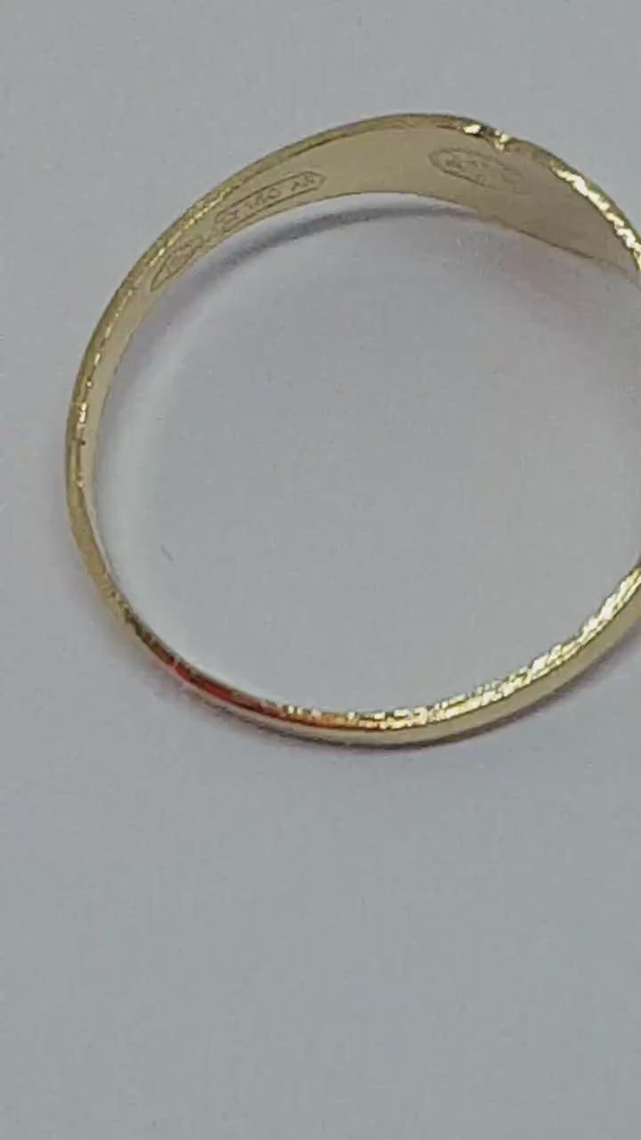 Chevalière cœur or jaune massif 18k 750% Taille 50