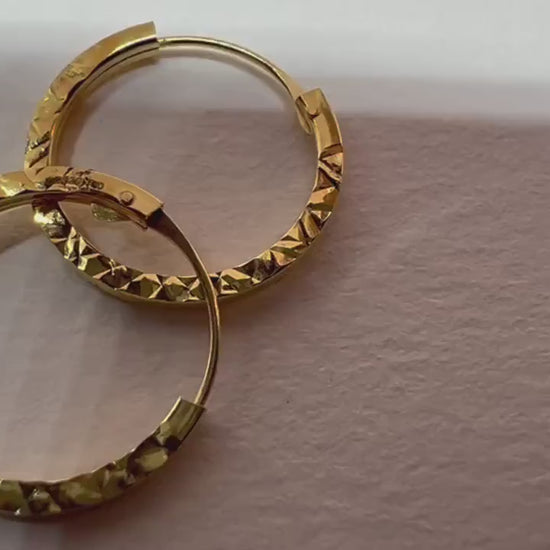 Boucles d’oreilles Créoles 11 mm Or Jaune massif 18k 750%