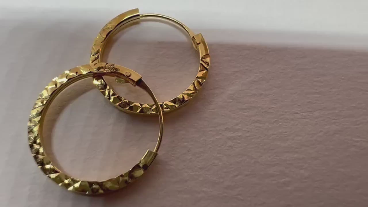 Boucles d’oreilles Créoles 11 mm Or Jaune massif 18k 750%