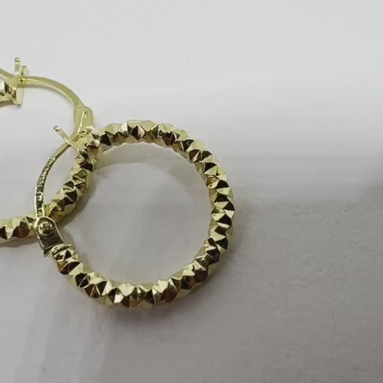 Créoles 10 mm  Or Jaune massif 18k 750%
