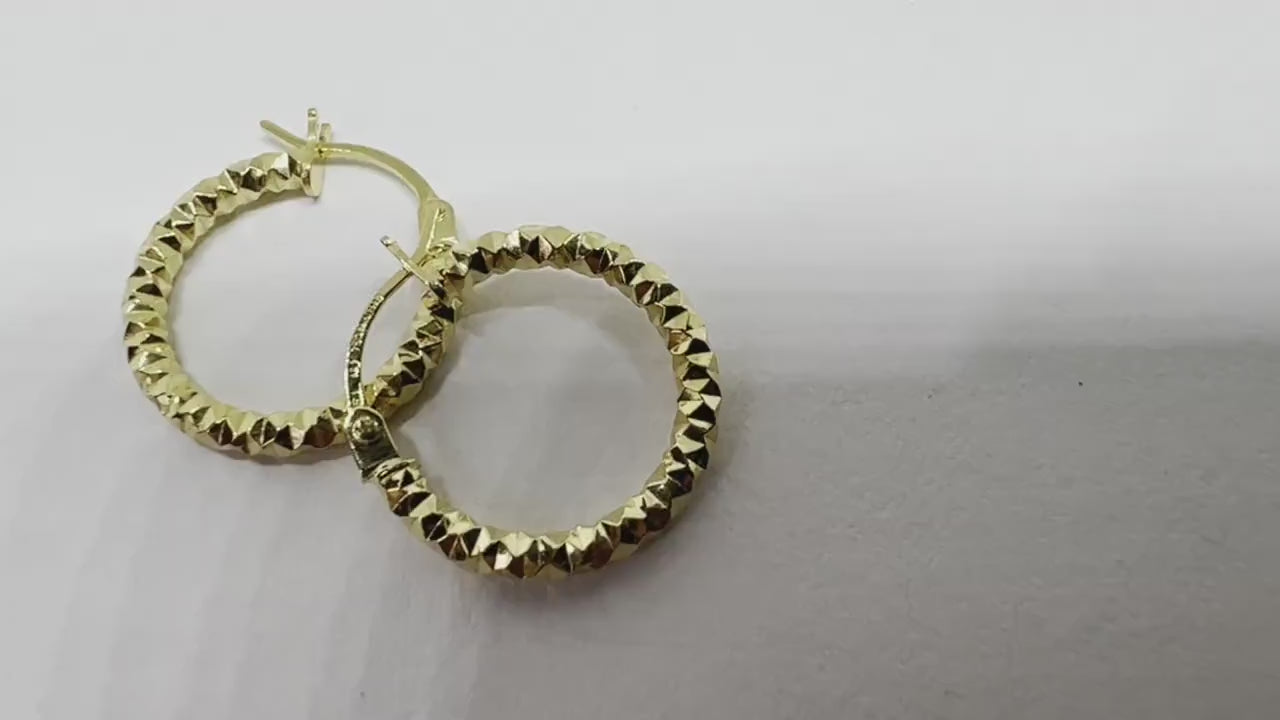 Créoles 10 mm  Or Jaune massif 18k 750%