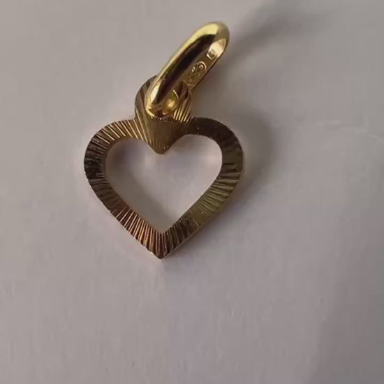 Pendentif Coeur Or jaune massif 18K 750%