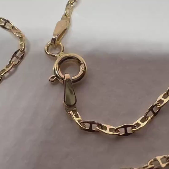 Chaîne Marine  or jaune massif 18k 750%