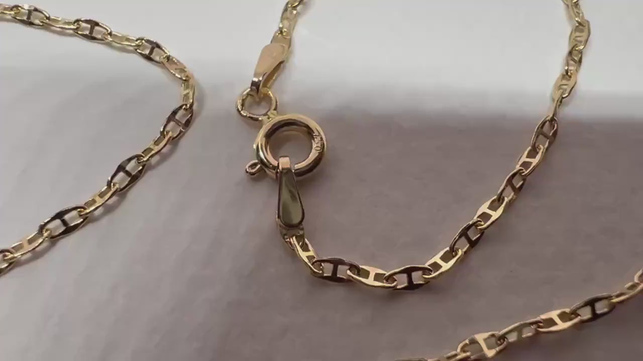 Chaîne Marine  or jaune massif 18k 750%